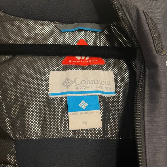 Columbia Girls Winter Jacket Coat Charcoal Gray Hooded Omni-Heat Parka Medium - Picture 2 of 6